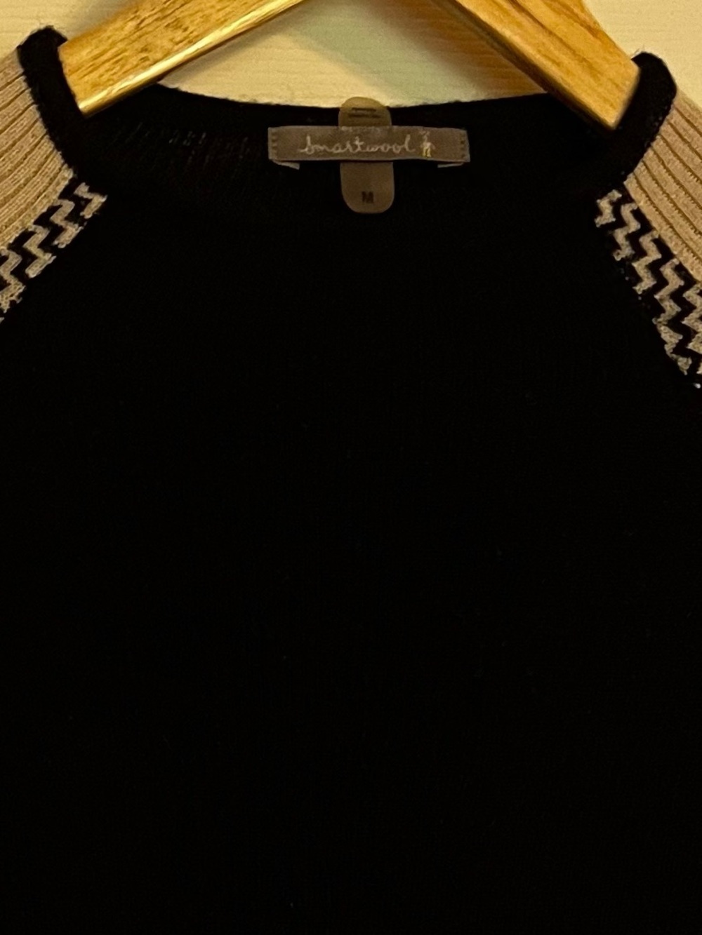 Smartwool ✨ Base Layer Ski Sweater Black and Ivory Merino Wool Blend - Picture 4 of 6